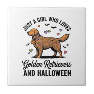 Halloween Goud Retriever Meisje Hond Moeder Vintag Tegeltje