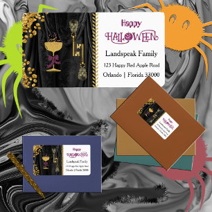 Halloween Gouden Glitter Schedels & Glitter Champa Etiket