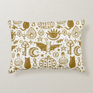 Halloween gouden inkt, naadloos silhouetpatroon. accent kussen