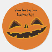 Halloween Gourd-Eous Night Ronde Sticker (Voorkant)
