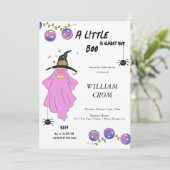 Halloween Gradient Ghost Skull Garland Baby shower Kaart (Staand voorkant)