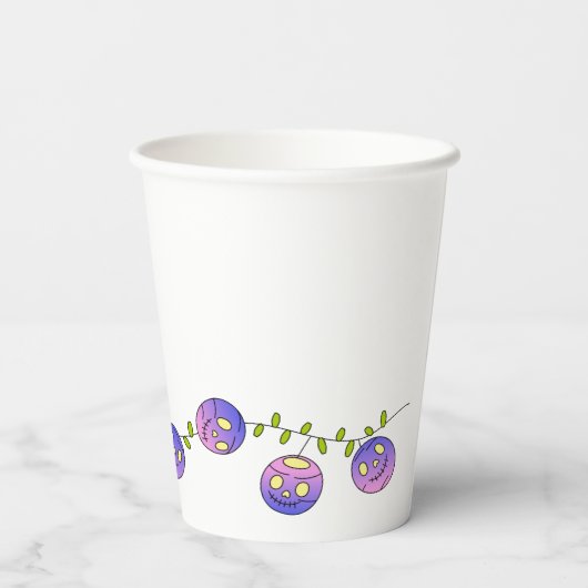 Halloween Gradient Ghost Skull Garland Papieren Bekers (Achterkant)