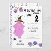 Halloween Gradient Ghost Skull Garland Verjaardag Kaart (Voorkant / Achterkant)