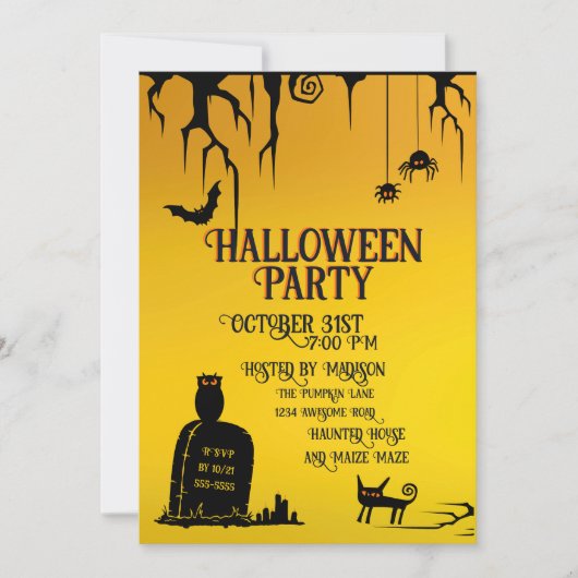 Halloween Graffiti Cemetery Kaart (Voorkant)