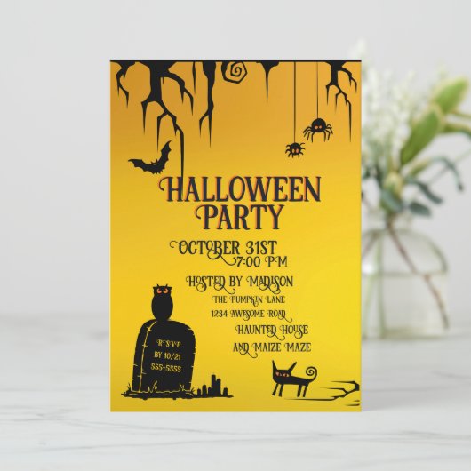 Halloween Graffiti Cemetery Kaart (Staand voorkant)