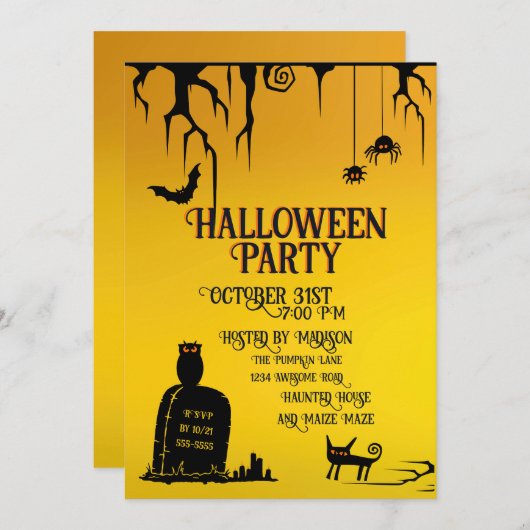 Halloween Graffiti Cemetery Kaart (Voorkant / Achterkant)