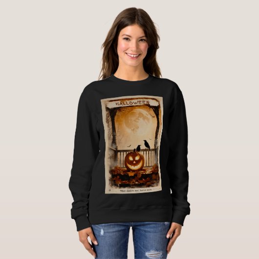 Halloween Grafisch – 1960s Poster Esthetiek Trui (Voorkant volledig)