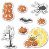 Halloween grafische elementen - pompoenen, spoken. sticker (Voorkant)