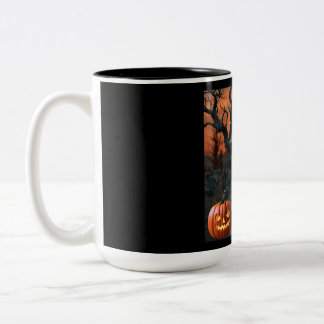 Halloween grafsteen humor "Ben M Balmed" Tweekleurige Koffiemok
