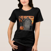 Halloween grafsteen humor "Hugo F. Irst" Tri-Blend Shirt (Voorkant)