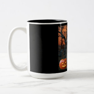 Halloween grafsteen humor "Pastor Prime" Tweekleurige Koffiemok