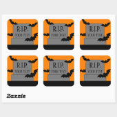 Halloween grafsteen met zwarte vleermuizen sticker (Vel)