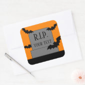 Halloween grafsteen met zwarte vleermuizen sticker (Envelop)