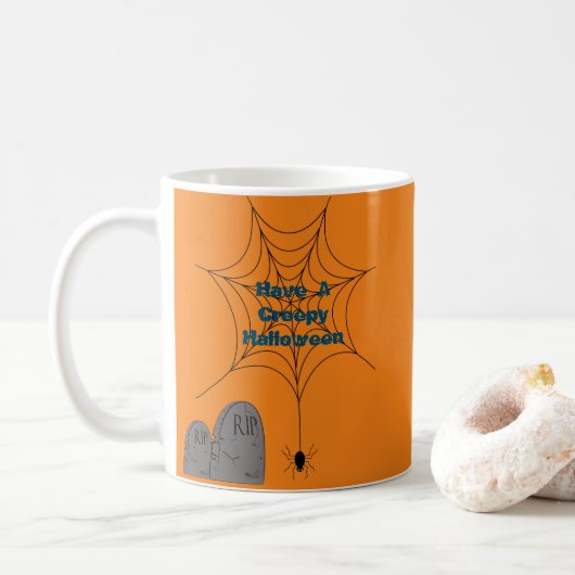 Halloween grafstenen mok (Met donut)