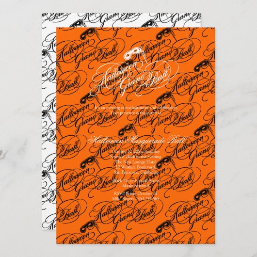 Halloween Grand Ball Kaart (Voorkant / Achterkant)