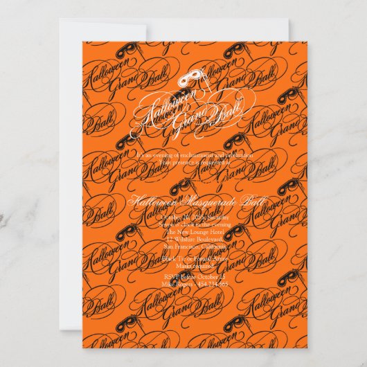 Halloween Grand Ball Kaart (Voorkant)