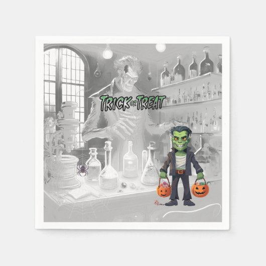 Halloween grap of traktatie Frankenstein Servet (Voorkant)