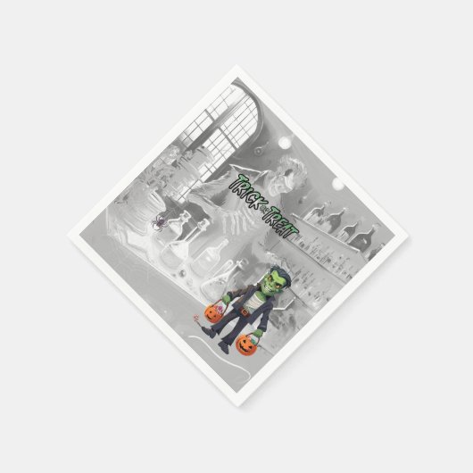 Halloween grap of traktatie Frankenstein Servet (Hoek)