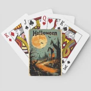 Halloween Graphic - jaren 1960 Poster stijl Pokerkaarten