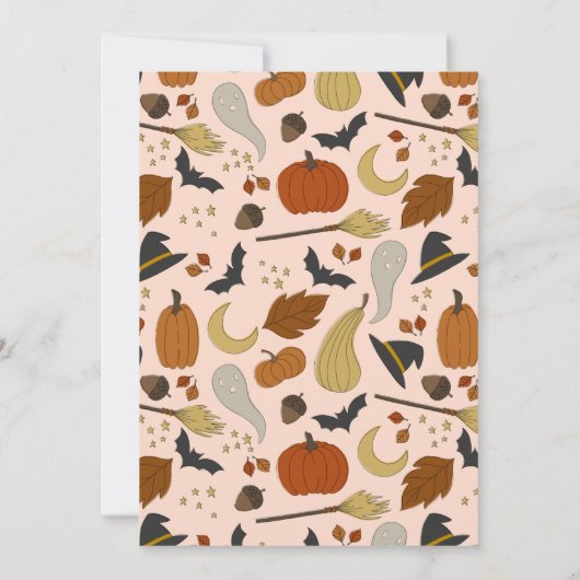 Halloween Graphic Party Kaart (Achterkant)