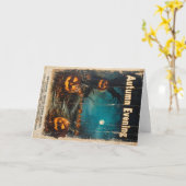 Halloween Graphic – Seasonal 1960s Inspired Kaart (Gele Bloem)