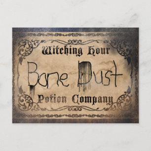 Halloween grapjas bottenstof antiques toverdrank i briefkaart