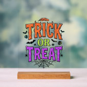 Halloween grapjas leuk spinnenweb retro_1 acryl bord (Neutraal)