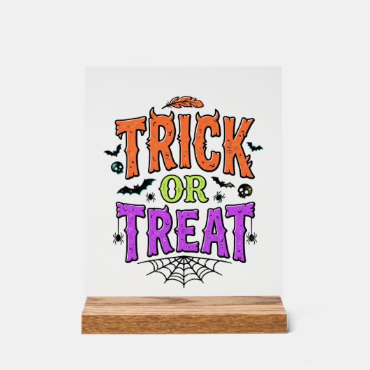 Halloween grapjas leuk spinnenweb retro_1 acryl bord (Voorkant)