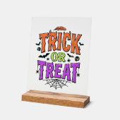 Halloween grapjas leuk spinnenweb retro_1 acryl bord (Hoek)