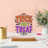 Halloween grapjas leuk spinnenweb retro_1 acryl bord (Huwelijk)
