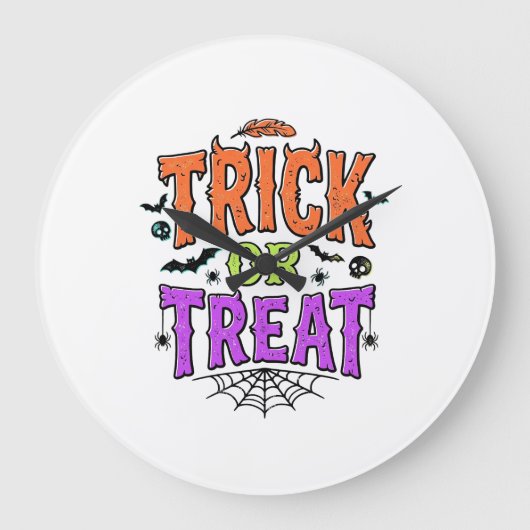 Halloween grapjas leuke spinnenweb retro_1 grote klok (Voorkant)