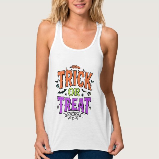 Halloween Grapjas Pret Fun Spinneweb Retro_1 Tanktop (Voorkant)