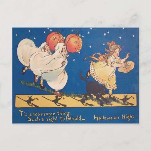 Halloween grapjurk zwarte kat briefkaart (Voorkant)