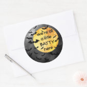 Halloween Grappig Gezegde Bats Batty Ronde Sticker (Envelop)