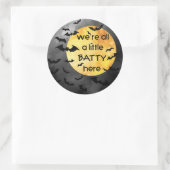 Halloween Grappig Gezegde Bats Batty Ronde Sticker (Tas)