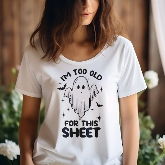 HALLOWEEN GRAPPIG IK BEN TE OUD VOOR DEZE BLADSPOO T-SHIRT