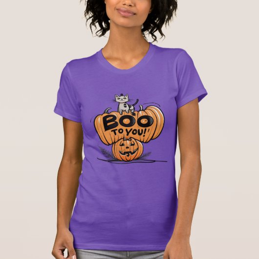 Halloween grappig kattenontwerp t-shirt (Voorkant)