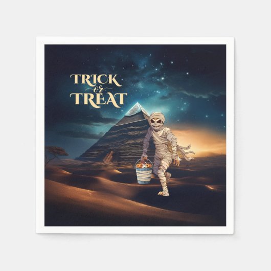 Halloween Grappig of Slecht Mummie Servet (Voorkant)