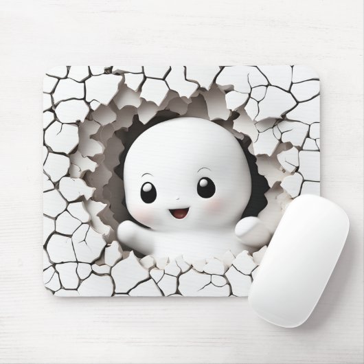 Halloween Grappig Peeking Ghost Mousepad Muismat (Met muis)