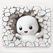 Halloween Grappig Peeking Ghost Mousepad Muismat (Voorkant)