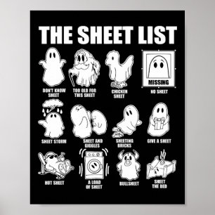 Halloween Grappig Shirt Boo Sheet Halloween Het Sh Poster