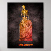 Halloween Grappig Skelet Tombstone gepersonaliseer Poster (Voorkant)