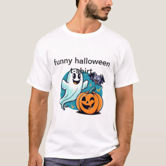 Halloween Grappig T-shirt met Ghost, Bat, Pompoen 