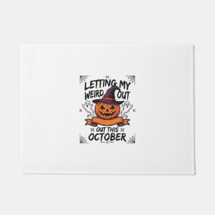 Halloween Grappig T-shirt Met Pompoen Geesten_1 Deurmat