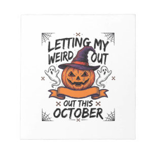 Halloween Grappig T-shirt Met Pompoen Geesten_1 Notitieblok