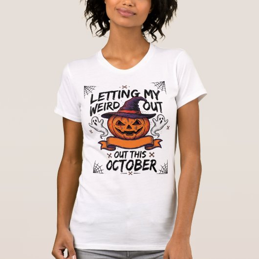 Halloween Grappig T-shirt Met Pompoen Spoken_1 (Voorkant)