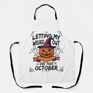 Halloween Grappig T-shirt Met Pompoen Spoken_1 Schort