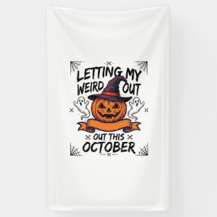 Halloween Grappig T-shirt Met Pompoen Spoken_1 Spandoek