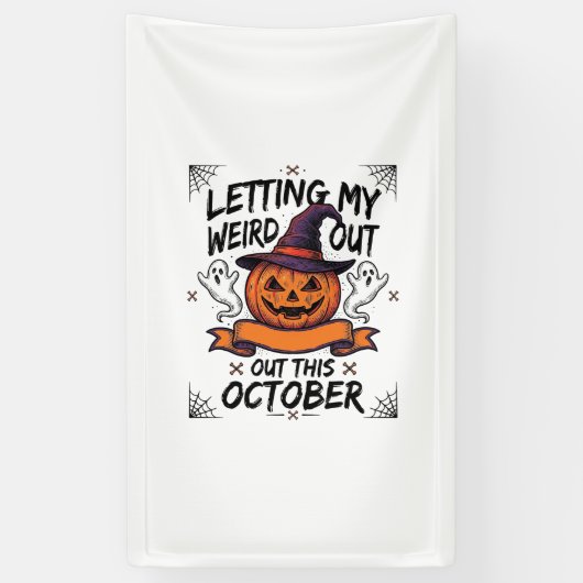 Halloween Grappig T-shirt Met Pompoen Spoken_1 Spandoek (Verticaal)