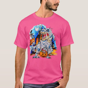 Halloween Grappige Dinosaurus Skelet Trex Mummy Pu T-shirt